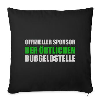 Offizieller Sponsor der Örtlichen Bußgeldstelle - Sofakissenbezug 45 x 45 cm - Schwarz - Vorne