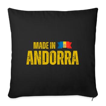 Made in Andorra, Andorran pride - Sofa pillowcase 17,3'' x 17,3'' (45 x 45 cm) - black - Front
