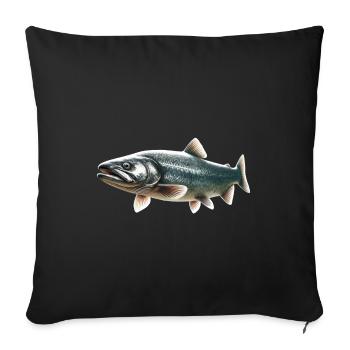 Lachs - Sofakissenbezug 45 x 45 cm - Schwarz - Vorne