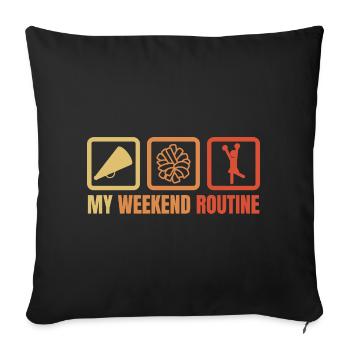 Cheerleader Weekend Routine - Sofa pillowcase 17,3'' x 17,3'' (45 x 45 cm) - black - Front