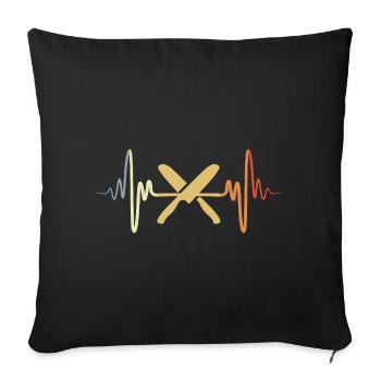Couteau de chef Palpitations cardiaques - Housse de coussin décorative 45 x 45 cm - noir - Devant