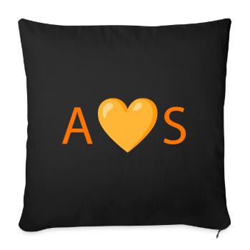 Happy heart packed with love - Sofa pillowcase 17,3'' x 17,3'' (45 x 45 cm) - black - Front