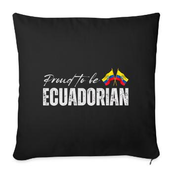 Fierté équatorienne, drapeau équatorien - Housse de coussin décorative 45 x 45 cm - noir - Devant