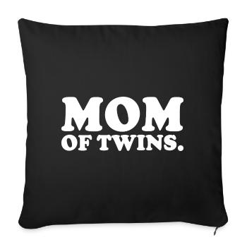 Mom Of Twins Tee Twin Mama - Sofa pillowcase 17,3'' x 17,3'' (45 x 45 cm) - black - Front