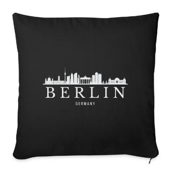 Berlin Skyline, Berlin Germany - Sofa pillowcase 17,3'' x 17,3'' (45 x 45 cm) - black - Front