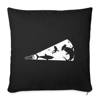 Shark Silhouette Megaphone - Sofa pillowcase 17,3'' x 17,3'' (45 x 45 cm) - black - Front