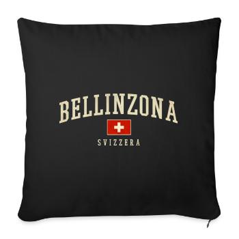Bellinzona Switzerland Vintage Logo - Sofa pillowcase 17,3'' x 17,3'' (45 x 45 cm) - black - Front