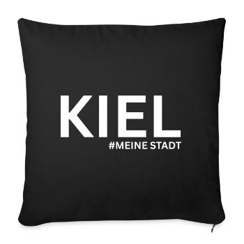 Conception de l’ancre de Kiel - style maritime Allemagne du Nord - Housse de coussin décorative 45 x 45 cm - noir - Devant
