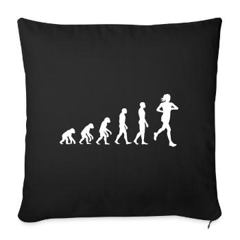 COURSE DE JOGGING FEMME, COURSE PUISSANTE ! JOGGING, COURSE - Housse de coussin décorative 45 x 45 cm - noir - Devant