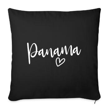 Panama Heart Women's Love Panama - Sofa pillowcase 17,3'' x 17,3'' (45 x 45 cm) - black - Front