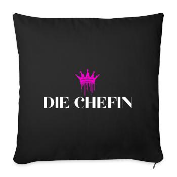 Die Chefin Krone Chefin Geschenke - Sofa pillowcase 17,3'' x 17,3'' (45 x 45 cm) - black - Front