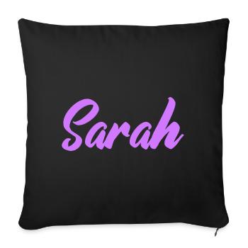 Nom de Sarah Police Imprimé - Housse de coussin décorative 45 x 45 cm - noir - Devant