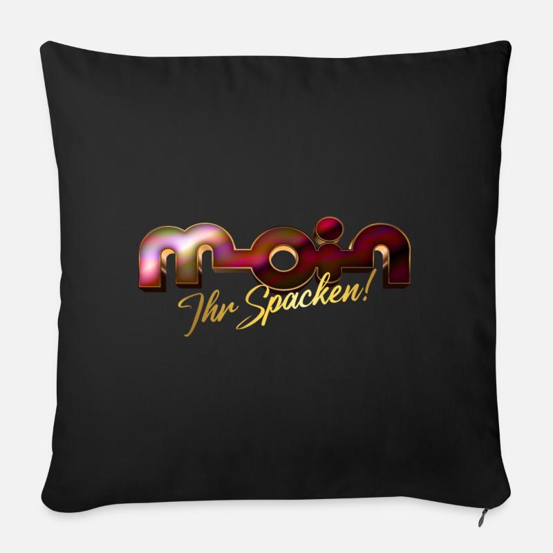Moin ihr Spacken! - Sofakissenbezug 45 x 45 cm - Schwarz