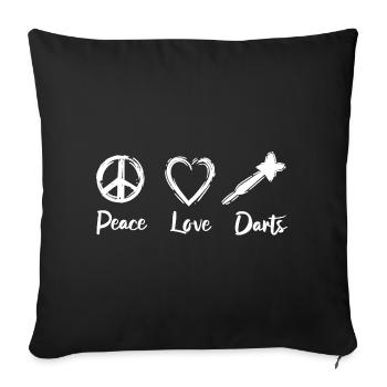 Peace Love Darts - Sofa pillowcase 17,3'' x 17,3'' (45 x 45 cm) - black - Front