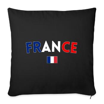 Drapeau France Cadeau Homme Femme France Cadeau - Housse de coussin décorative 45 x 45 cm - noir - Devant