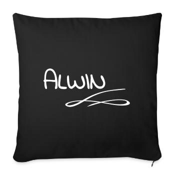 Cadeau pour Alwin - Housse de coussin décorative 45 x 45 cm - noir - Devant