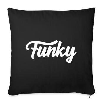 Funky music logo - Sofa pillowcase 17,3'' x 17,3'' (45 x 45 cm) - black - Front