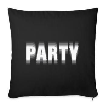 Party – Minimalist Typography Statement - Sofa pillowcase 17,3'' x 17,3'' (45 x 45 cm) - black - Front