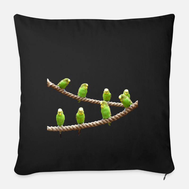 wellensttiche budgie birds voegel - Sofakissenbezug 45 x 45 cm - Schwarz