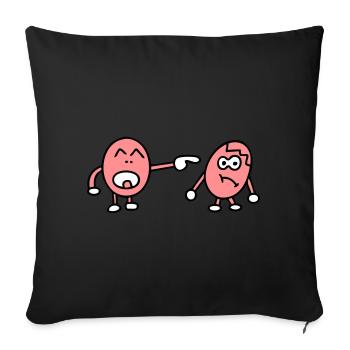 Funny eggheads - Sofa pillowcase 17,3'' x 17,3'' (45 x 45 cm) - black - Front