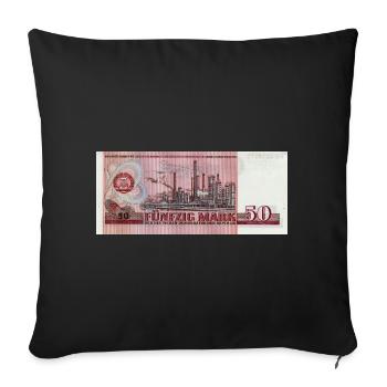 50 marks de la RDA - Housse de coussin décorative 45 x 45 cm - noir - Devant