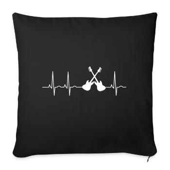 Love Guitar Music Electric Guitar ECG Guitarist - Sofa pillowcase 17,3'' x 17,3'' (45 x 45 cm) - black - Front