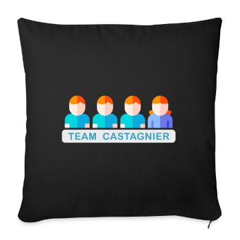 Team Castagnier - Housse de coussin décorative 45 x 45 cm - noir - Devant