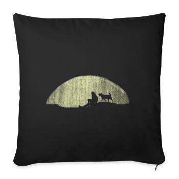 DOG FRIEND WALK HIKE WITH PET - Sofa pillowcase 17,3'' x 17,3'' (45 x 45 cm) - black - Front