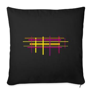 abstrakt / Linien - Sofakissenbezug 45 x 45 cm - Schwarz - Vorne