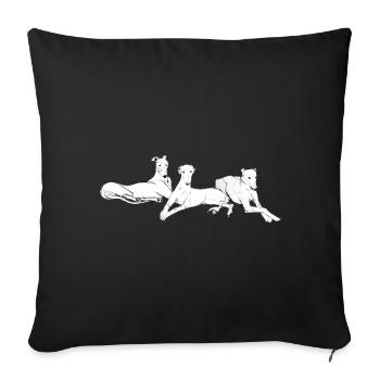 Trois lévriers - Housse de coussin décorative 45 x 45 cm - noir - Devant