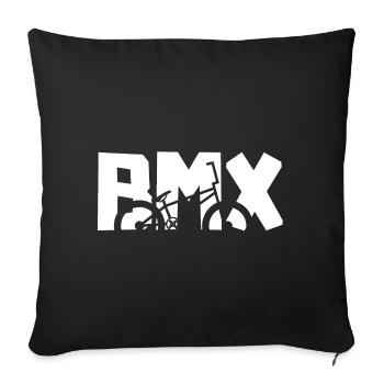 Chemise de pilote BMX – Cool Bike Design - Housse de coussin décorative 45 x 45 cm - noir - Devant