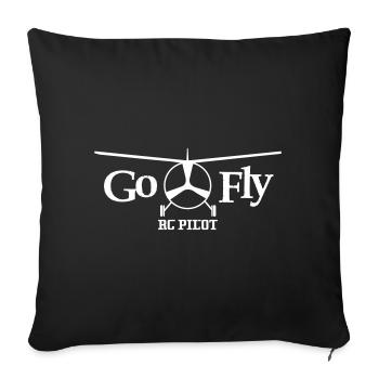 Go Fly RC Pilot Aeromodeling - Sofakissenbezug 45 x 45 cm - Schwarz - Vorne