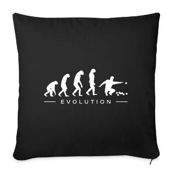 Boulespieler Pentanqué Evolution Entwicklung - Sofakissenbezug 45 x 45 cm - Schwarz - Vorne