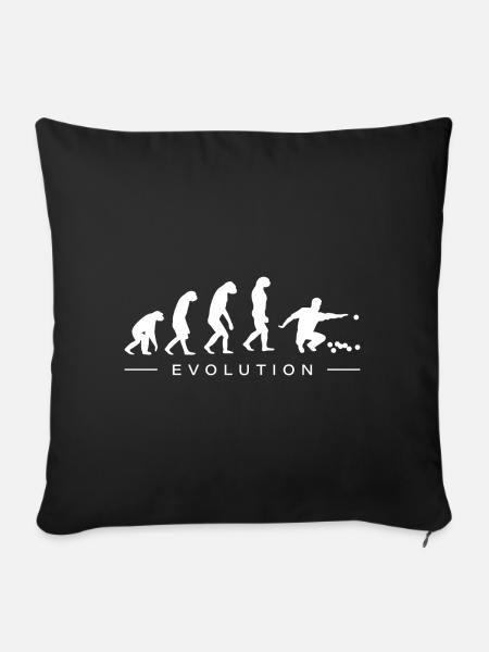 Boulespieler Pentanqué Evolution Entwicklung - Sofakissenbezug 45 x 45 cm - Schwarz
