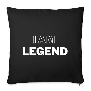 I Am Legend Bold Typographic Tee - Sofa pillowcase 17,3'' x 17,3'' (45 x 45 cm) - black - Front