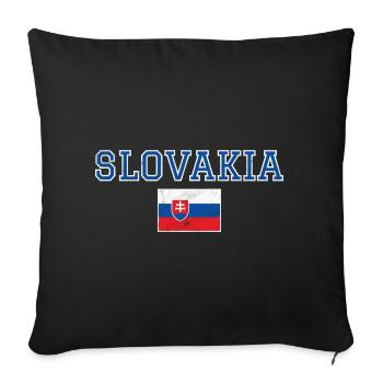 Slovakia - Sofa pillowcase 17,3'' x 17,3'' (45 x 45 cm) - black - Front