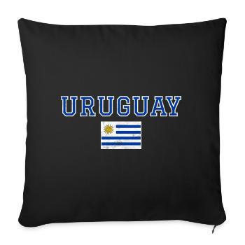 Uruguay - Sofa pillowcase 17,3'' x 17,3'' (45 x 45 cm) - black - Front