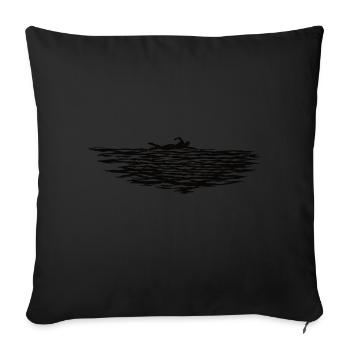 Natation Nageurs Piscine Piscine extérieure Nageur - Housse de coussin décorative 45 x 45 cm - noir - Devant