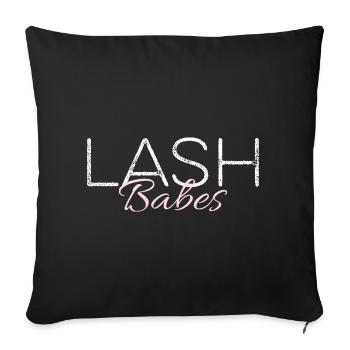 Lash Babes Eyelash Artist Eyelash Technique - Sofa pillowcase 17,3'' x 17,3'' (45 x 45 cm) - black - Front
