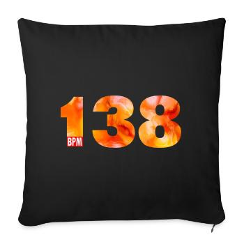 138 BPM - Énergie Pure Élevante - Housse de coussin décorative 45 x 45 cm - noir - Devant