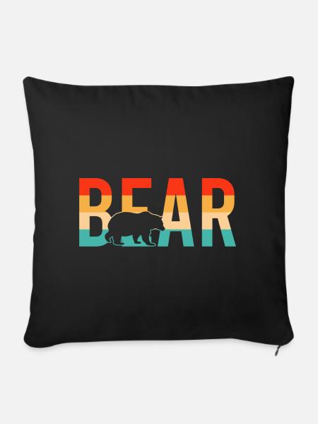 Bär bear retro - Sofakissenbezug 45 x 45 cm - Schwarz