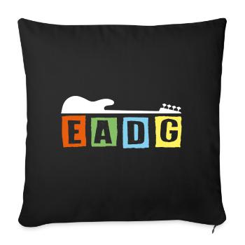 I only ever listen to EADG bass scores for bass players - Sofa pillowcase 17,3'' x 17,3'' (45 x 45 cm) - black - Front