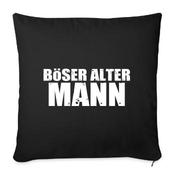 Böser Alter Mann - Sofakissenbezug 45 x 45 cm - Schwarz - Vorne