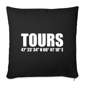 Coordonnées des visites - Housse de coussin décorative 45 x 45 cm - noir - Devant