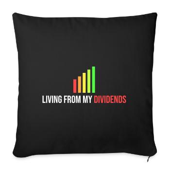 vivre de mon dividende - Housse de coussin décorative 45 x 45 cm - noir - Devant