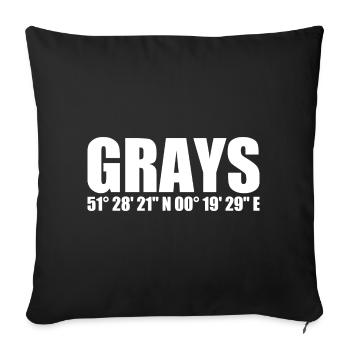 Gray's coordinates - Sofa pillowcase 17,3'' x 17,3'' (45 x 45 cm) - black - Front
