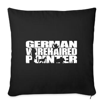 GERMAN WIREHAIRED POINTER Jagdhunde Jagd Wilsigns - Sofakissenbezug 45 x 45 cm - Schwarz - Vorne