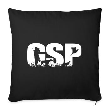 GSP German Shorthaired Pointer Jagdhunde Wilsigns - Sofakissenbezug 45 x 45 cm - Schwarz - Vorne