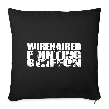 WIREHAIRED POINTING GRIFFON Hunting Dogs Wilsigns - Sofa pillowcase 17,3'' x 17,3'' (45 x 45 cm) - black - Front