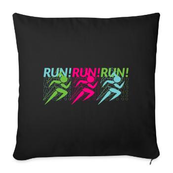 Jogging, Running, Athletes - Sofa pillowcase 17,3'' x 17,3'' (45 x 45 cm) - black - Front